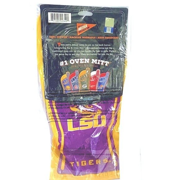 NWT LSU #1 Fan Quilted Oven Mitt Oversized Heat Resistant Grillmaster - Picture 8 of 11